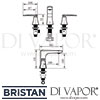 Bristan Ebony 3 Hole Basin Mixer Clicker Waste Dimensions